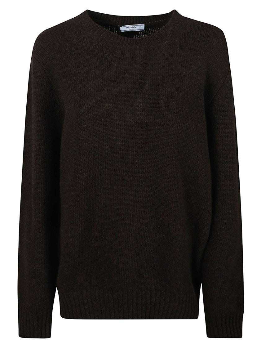 Prada Relaxed Fit Black Cashmere Knit Sweater