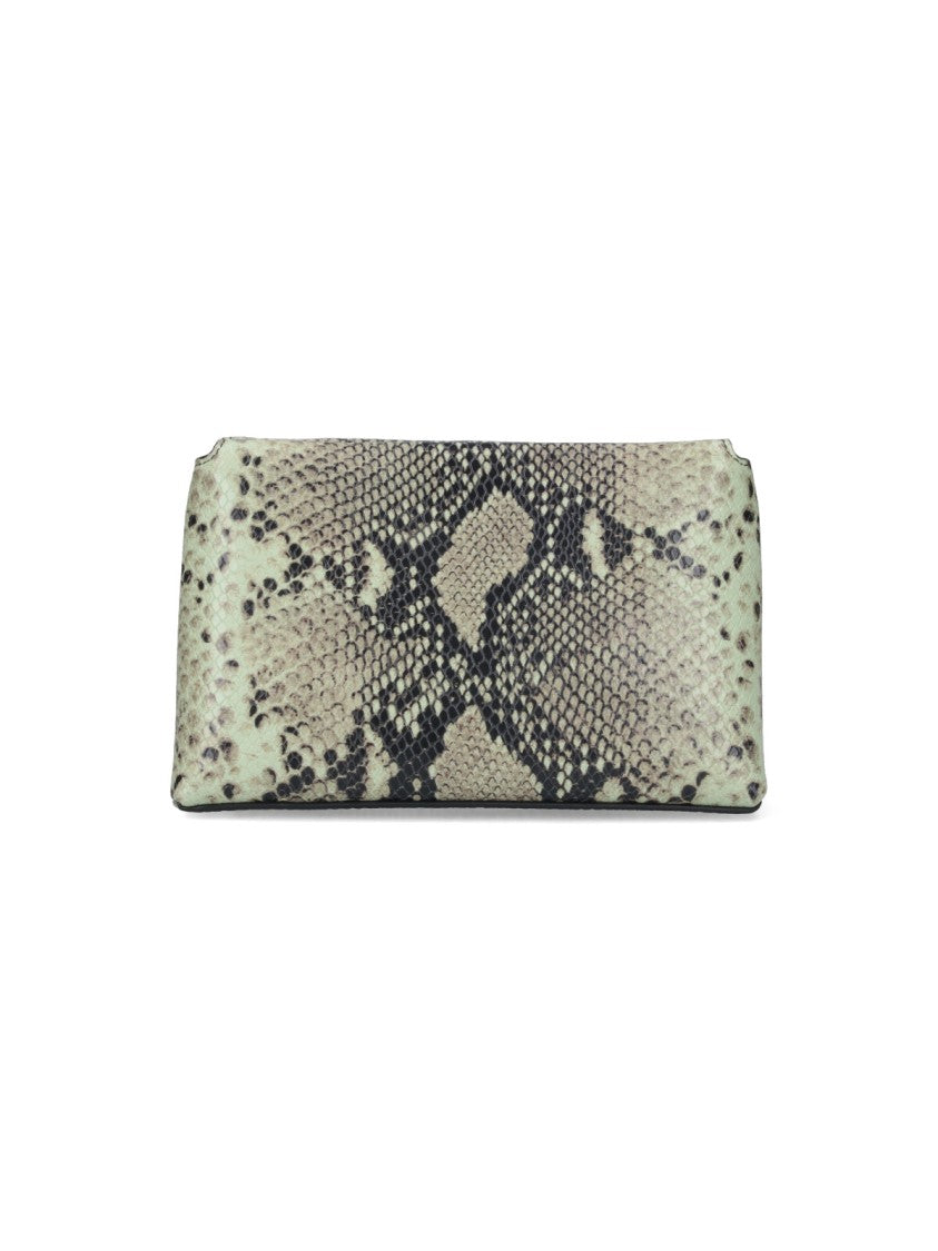 Mouliebre "Carlottina" Python Print Handbag – Green