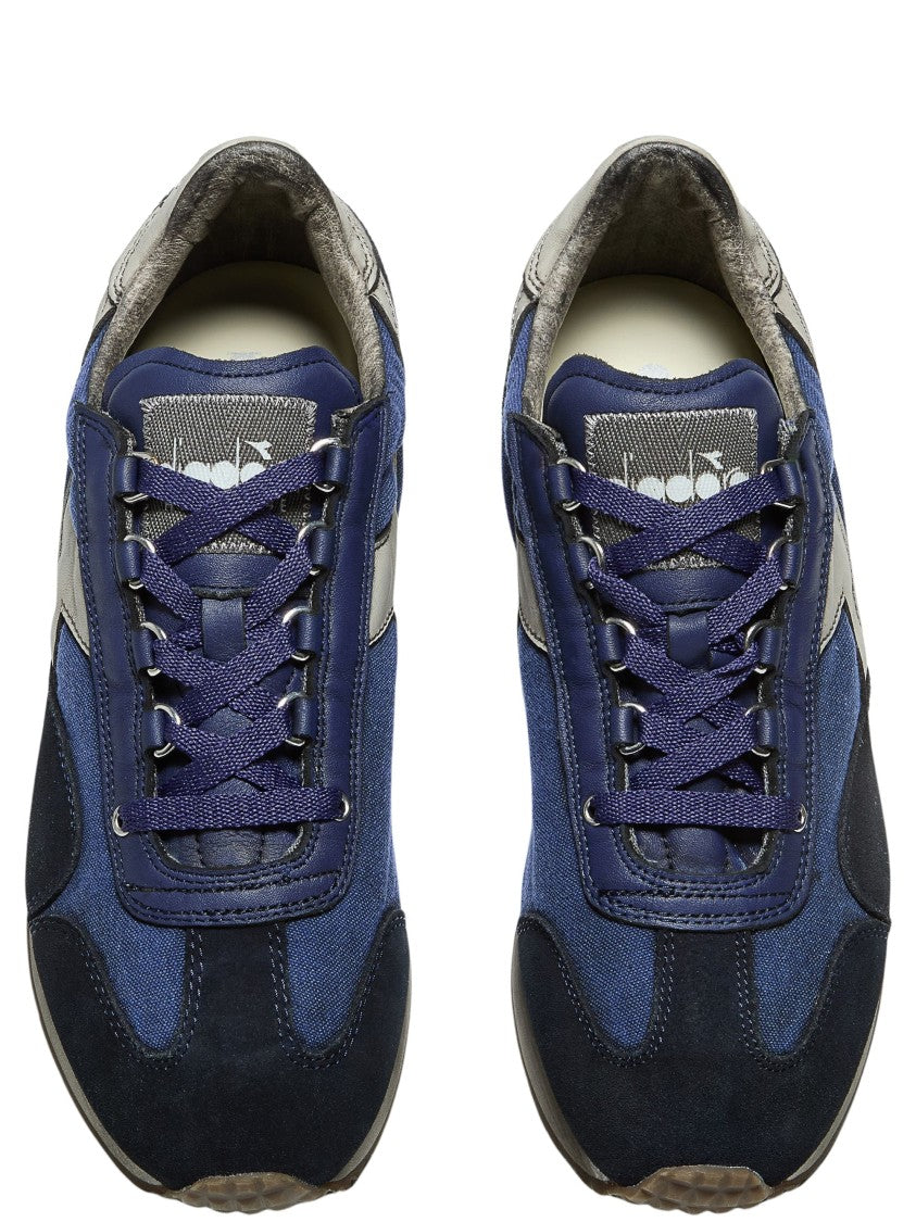Diadora Navy Blue Black Equipe Dirty Silver Accent Sneakers