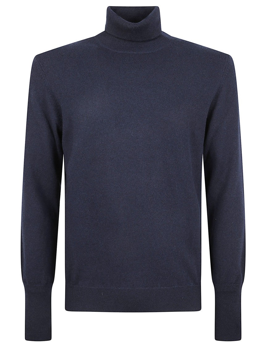 Ballantyne Classic Blue Wool Sweater With Fine Knit Texture