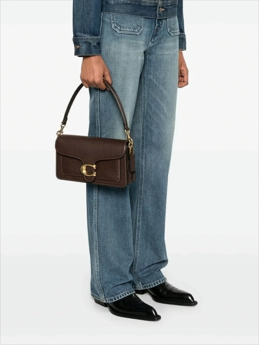 Coach Textured Cowhide Leather Crossbody Bag With Gold-Tone Clasp