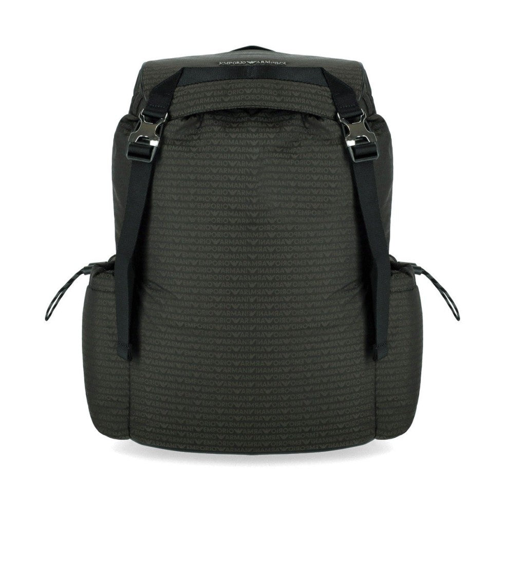 Emporio Armani Monogram Military Green Backpack
