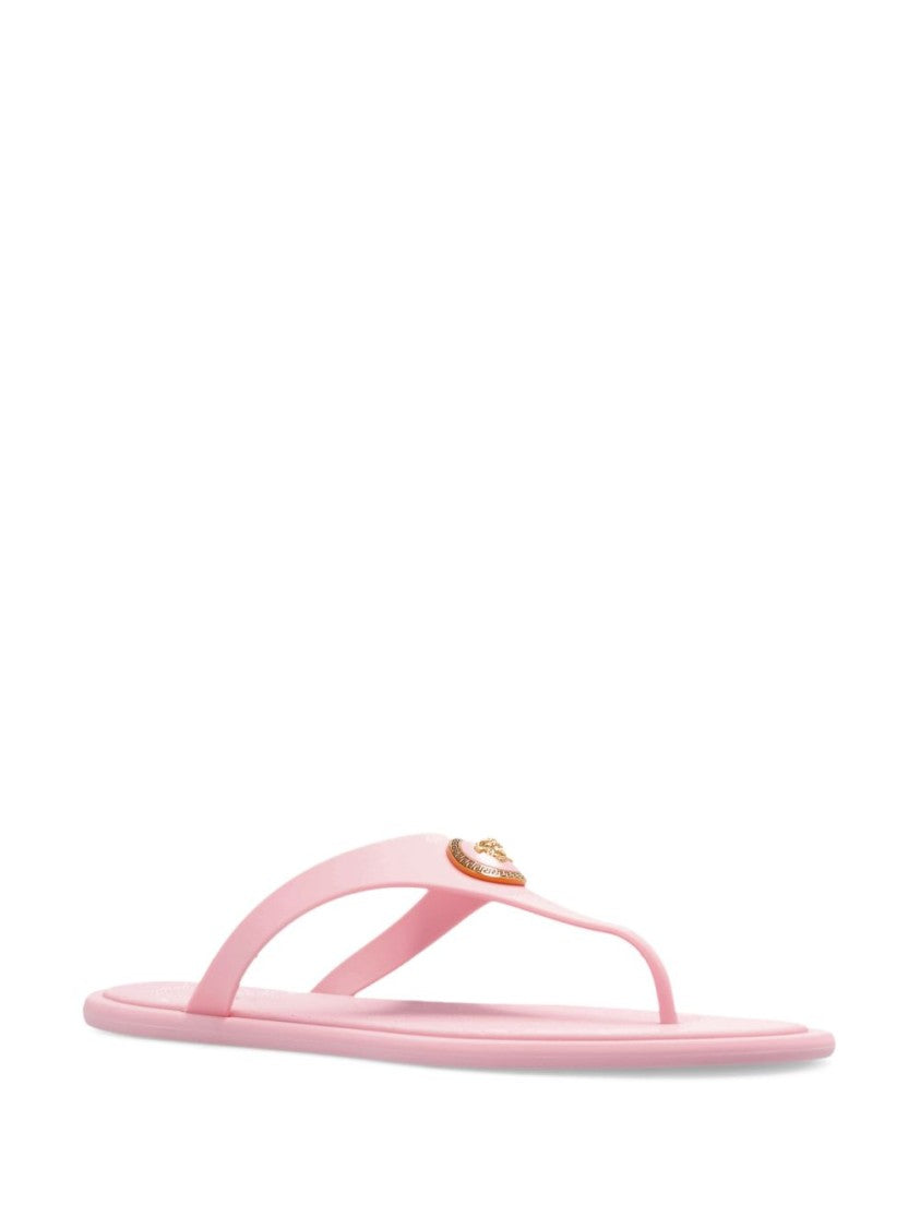 Versace Thong-Style Sandals With Intricate Embossed Footbed