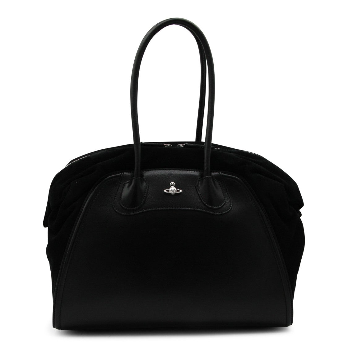 Vivienne Westwood Structured Top Handle Bag With Suede Inserts