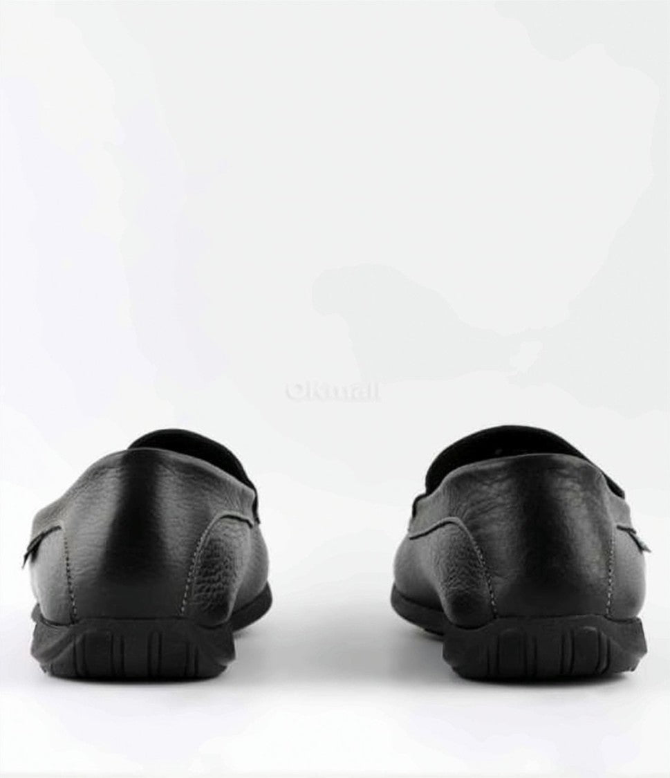 Paraboot Textured Leather Loafers With Rounded Toe