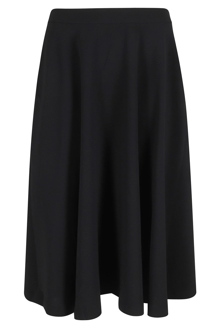 Filippa K Black Flared Side-Pockets Triacetate-Blend Midi Skirt