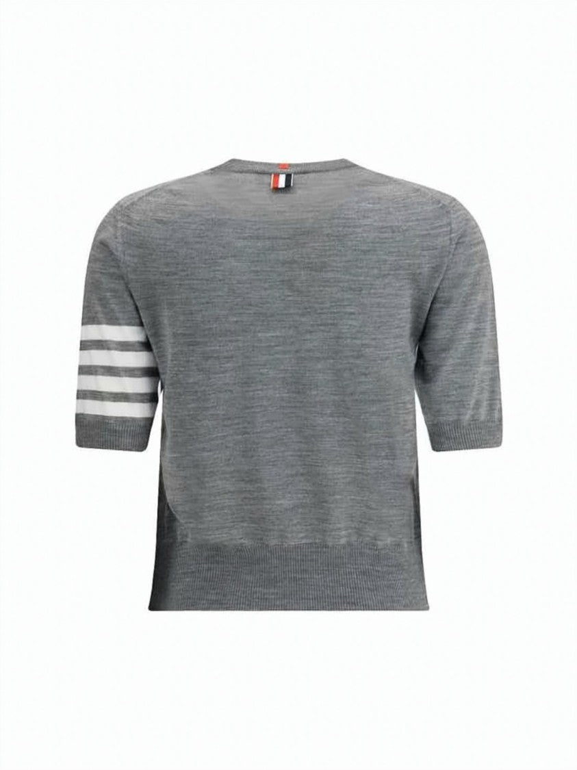 Thom Browne Fine Merino Wool Short-Sleeve Top