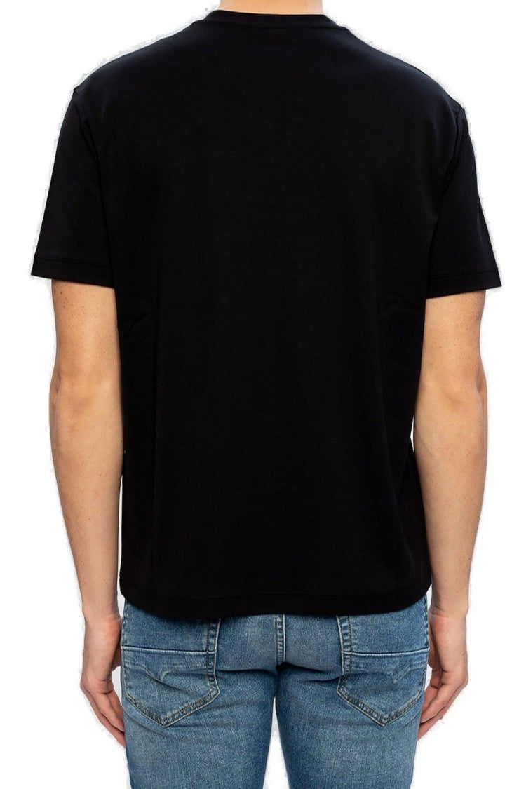 Giorgio Armani Black Short Sleeve T-Shirt With Crew Neckline