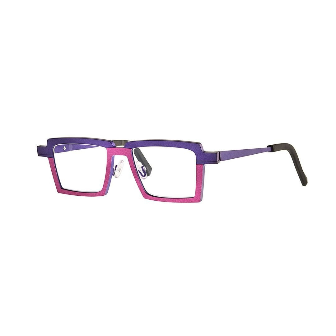 Theo Aldrin 483 C 7304+7122 Bold Rectangular Bi-Color Metal Eyeglasses