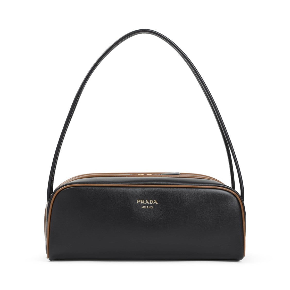 Prada Structured Black Leather Shoulder Bag