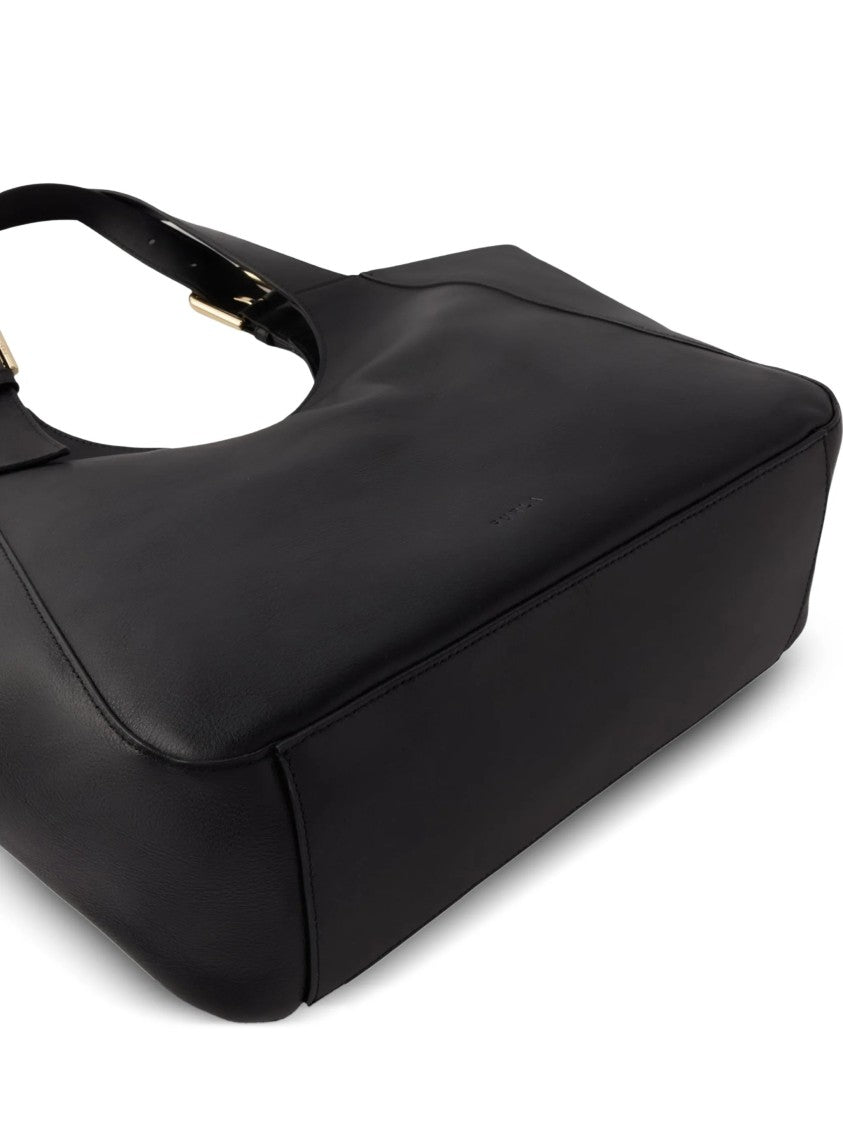 Furla Dora M Tote Smooth Leather Buckle Bag