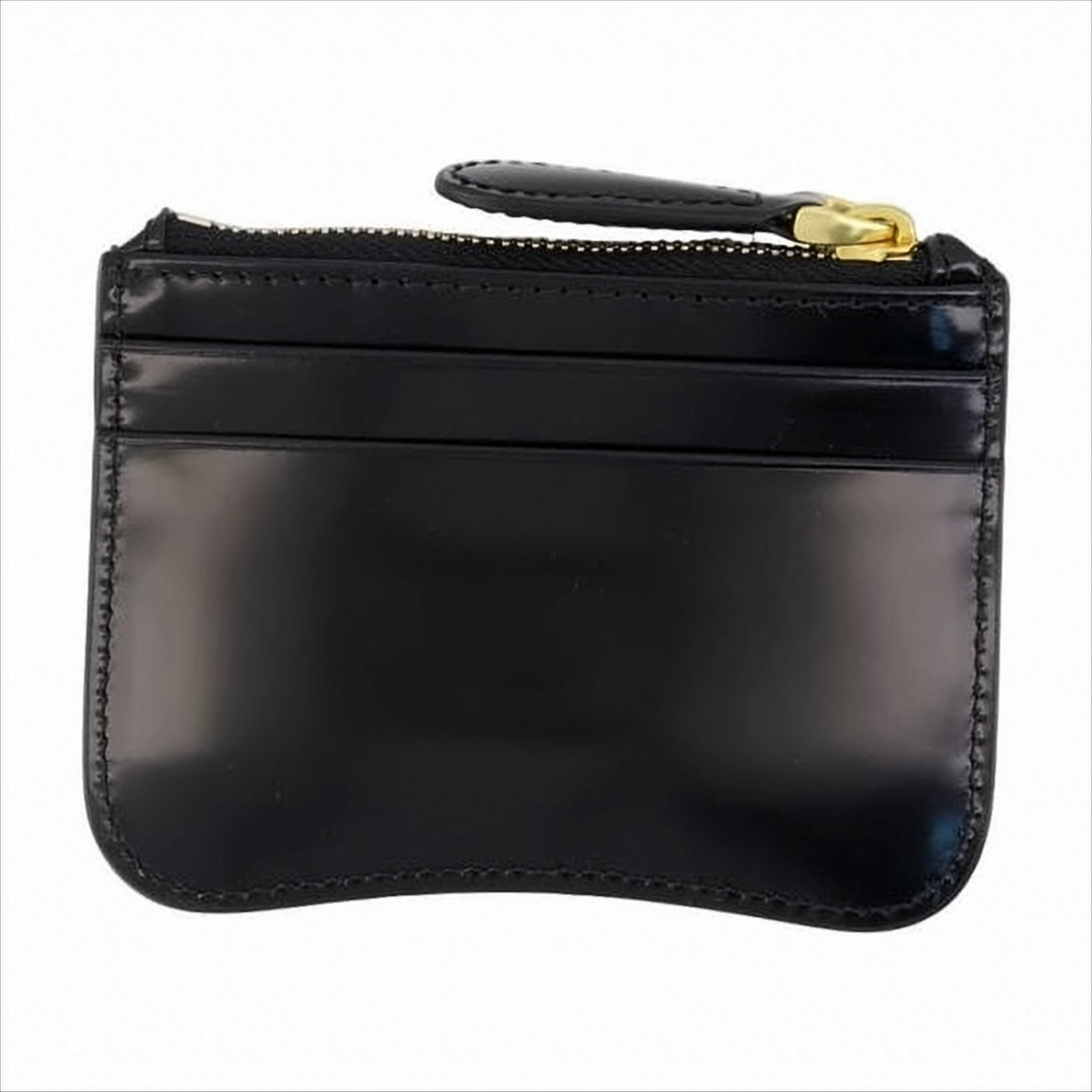 Ami Paris Compact Black Calf Leather Card Wallet