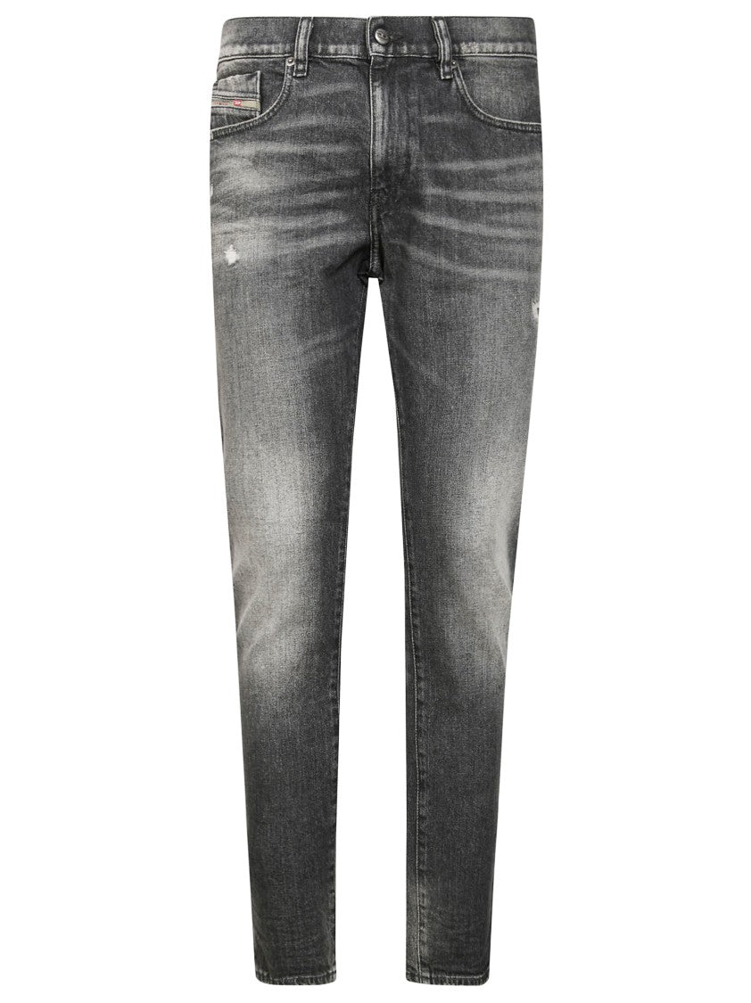 Diesel Slim-Fit Distressed Black Jeans With Tapered Leg