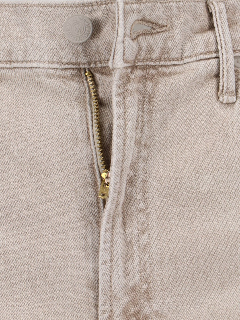 Mother Classic Brown Denim Jeans With Timeless Five-Pocket Design