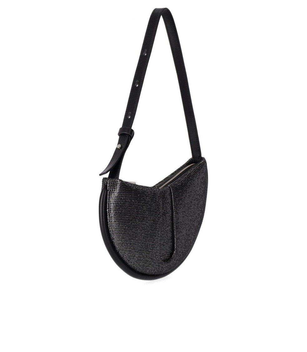Themoirè Ebe Strass Black Shoulder Bag