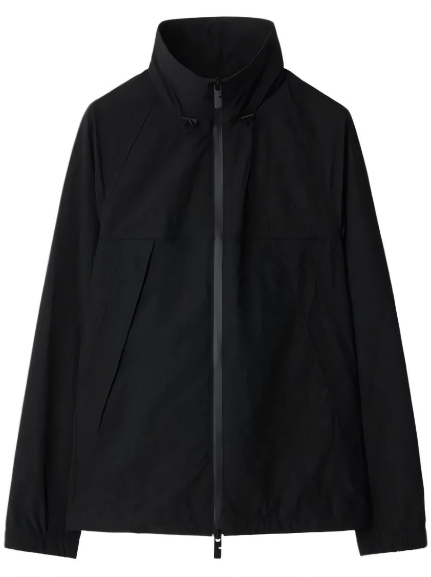 Burberry Black Jacket With High Collar