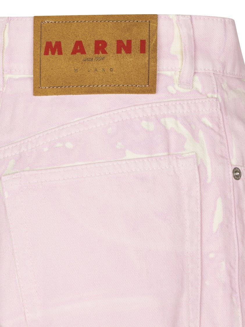 Marni Wide-Leg Leather Trousers With Classic Five-Pocket Styling