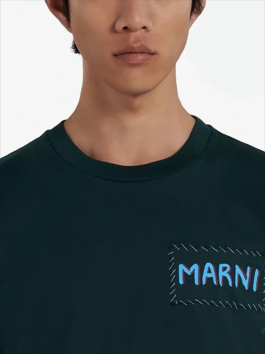 Marni Short-Sleeve T-Shirt With Rectangular Patch Design