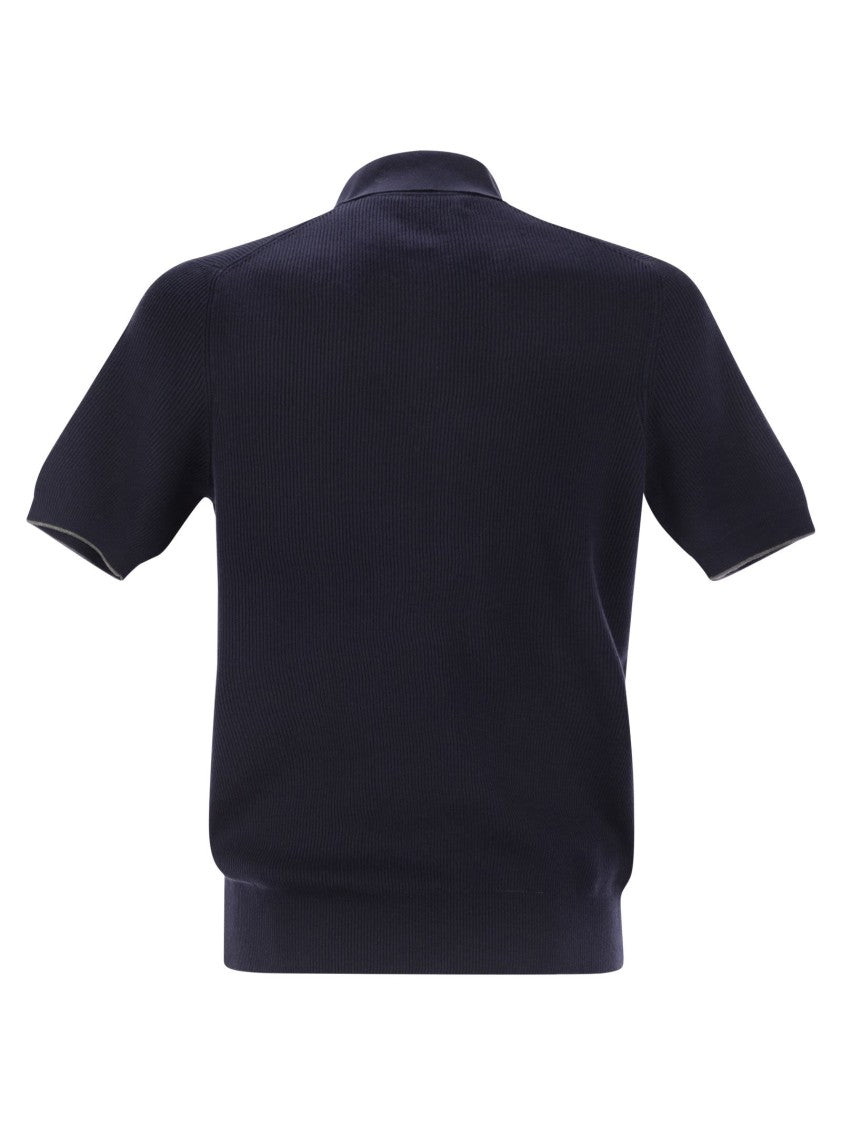 Brunello Cucinelli Ribbed Cotton Polo-Style Jersey