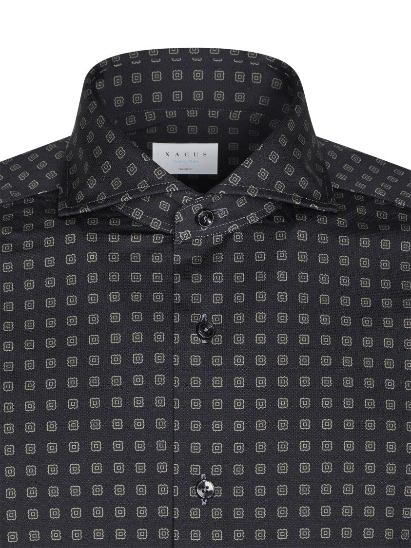 Xacus Tailored Casual Shirt With Subtle Geometric Pattern