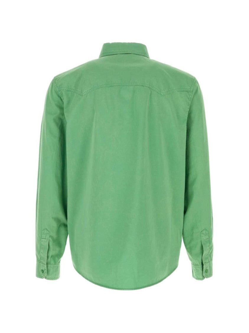 Versace Green Cotton Western Shirt