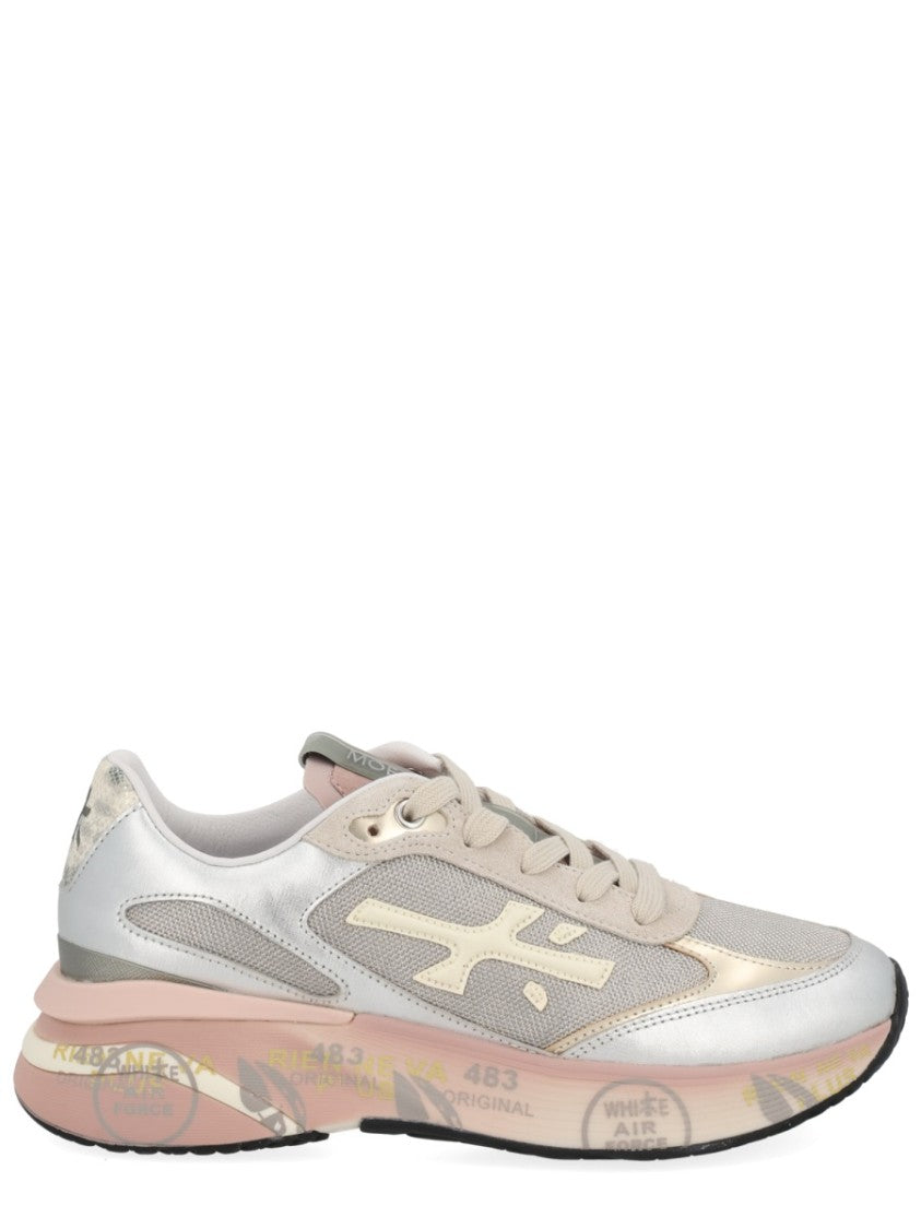 Premiata Chunky Multicolour Sneakers With Metallic And Leather Panels