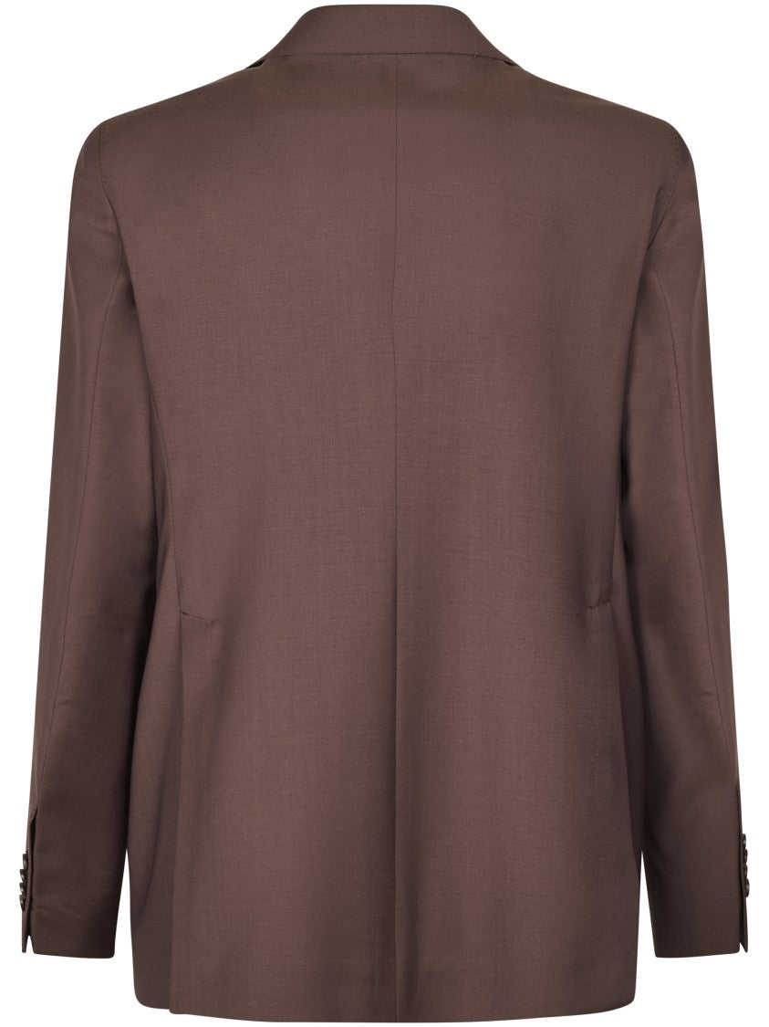 Tagliatore Brown Tailored Two-Button Jacket With Matching Trousers