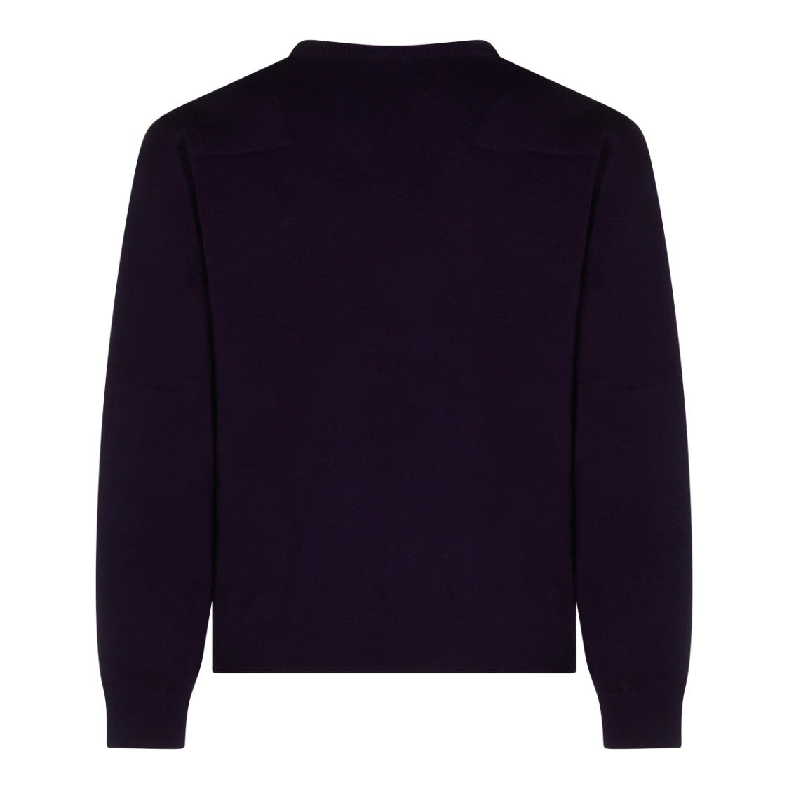 Jil Sander Violet Wool Knit Sweater With V-Neckline And Ribbed Details