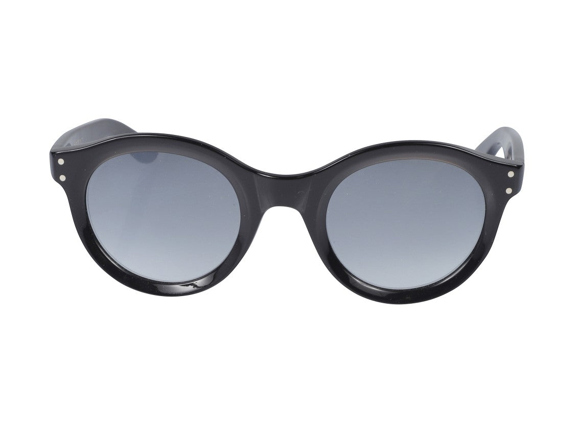 Kador Black Thick Gradient Round Sunglasses