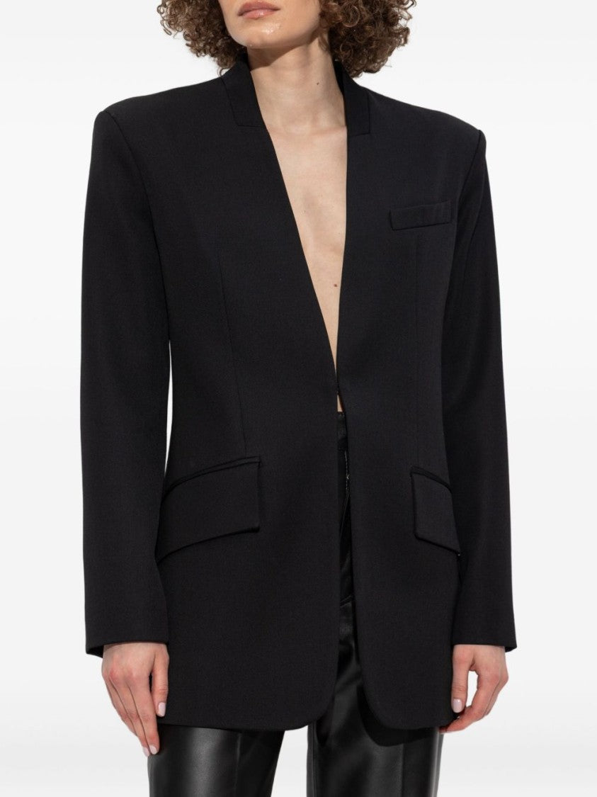 The Attico Structured Tailored Black Jacket With Sharp Shoulders