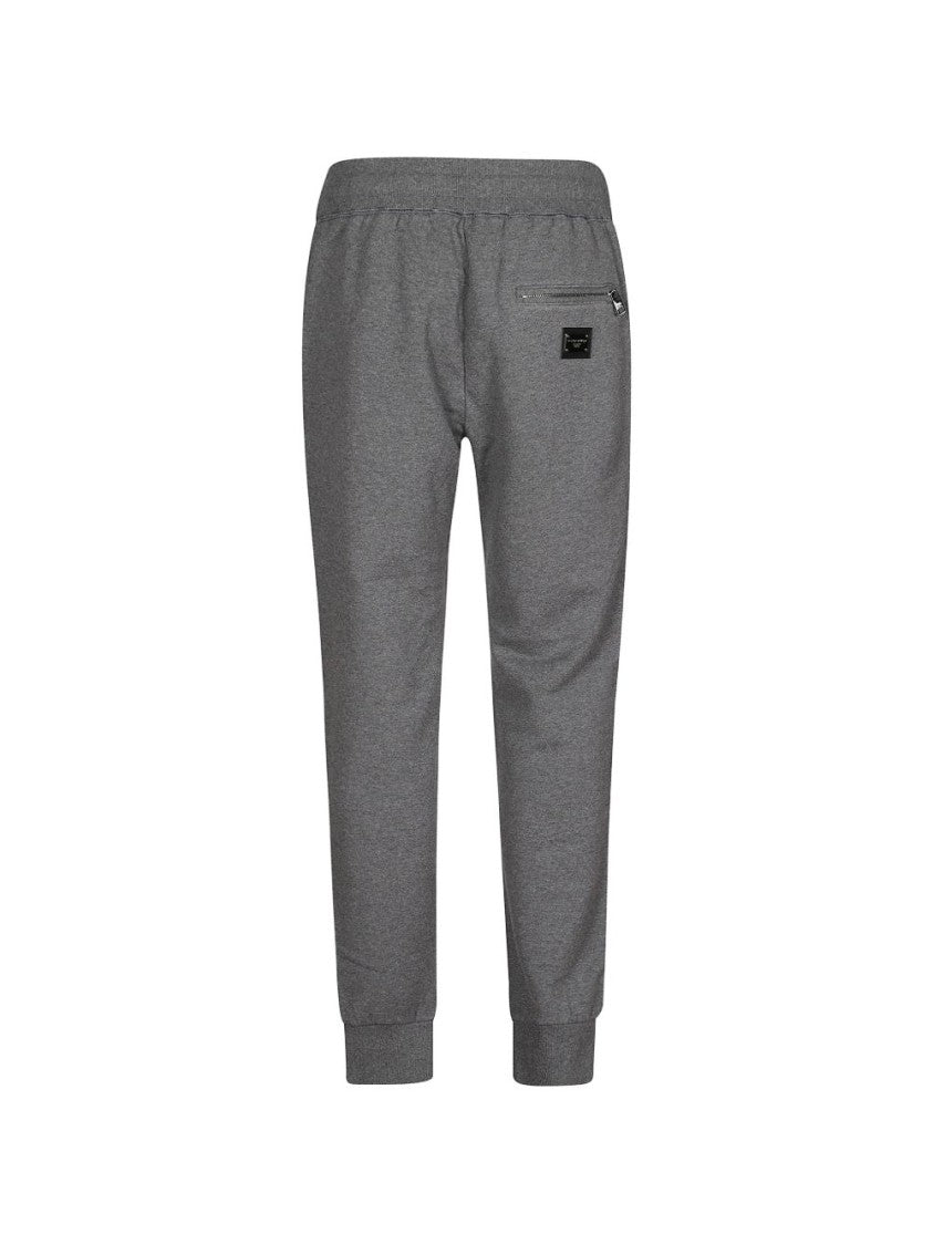 Dolce & Gabbana Grey Drawstring Fastening Cotton Straight-Leg Pants