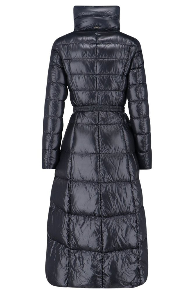 Herno Long Ultralight Jacket With Striped Quilting