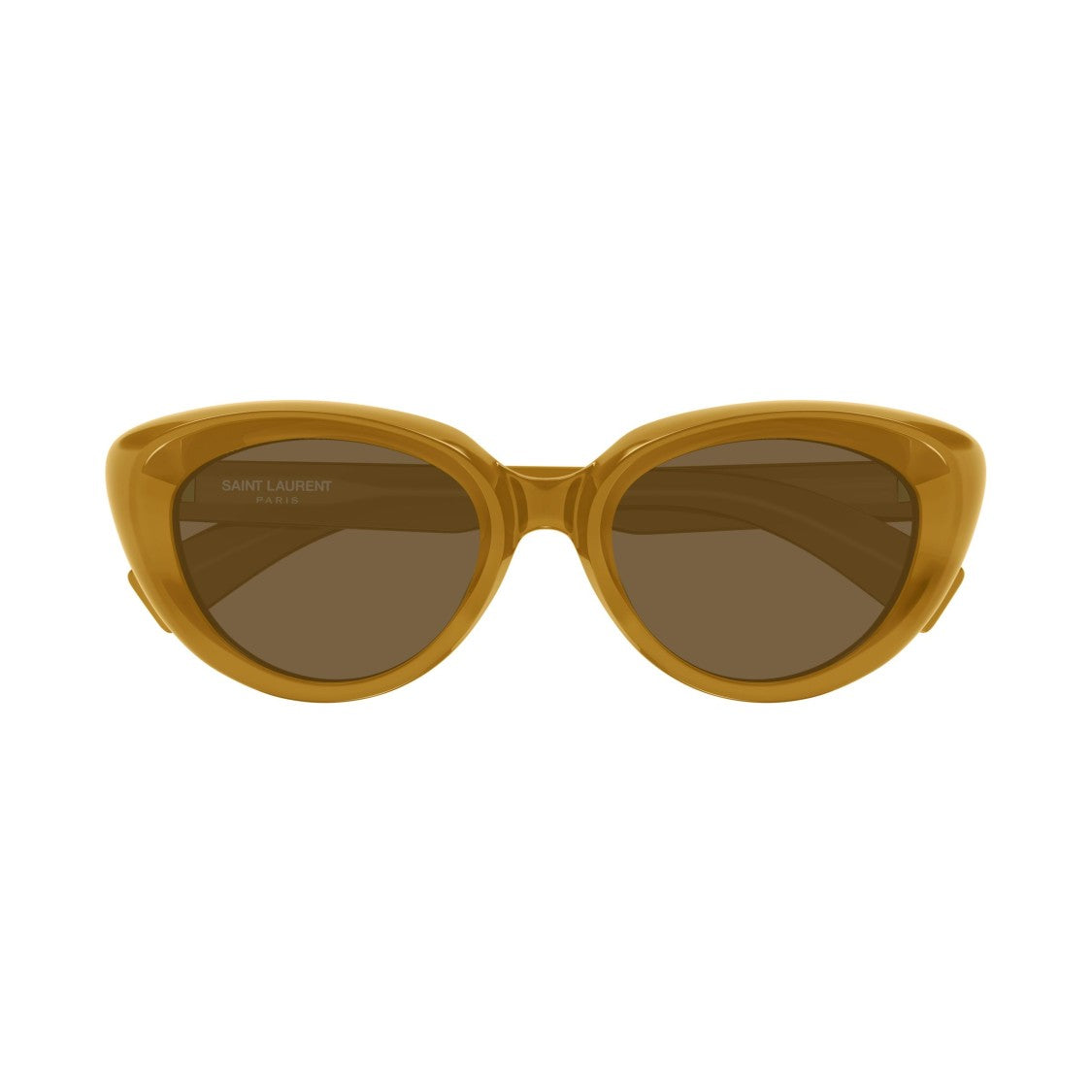 Saint Laurent Retro Cat-Eye Sunglasses With Glossy Amber Frames