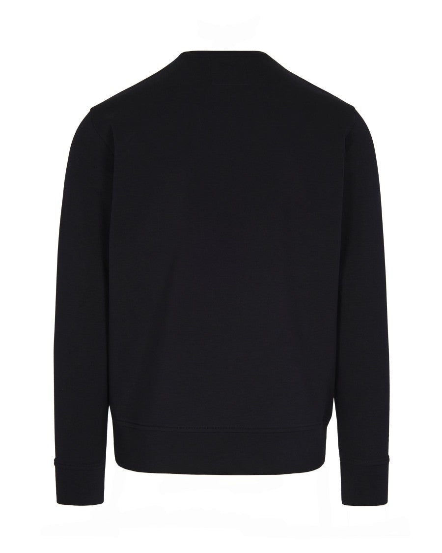 Emporio Armani Crewneck Sweatshirt In Double Jersey With Micro Patch Logo