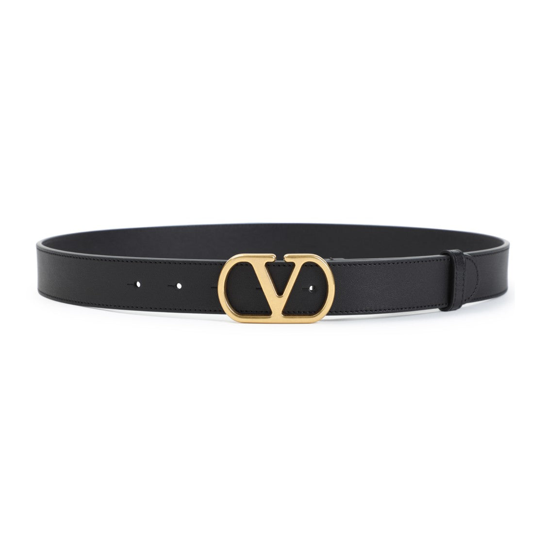 Valentino Vlogo 30 Black Leather Belt
