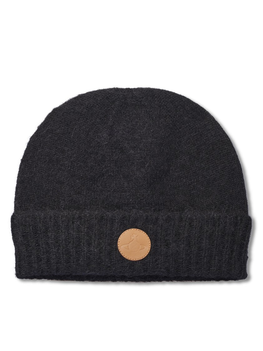 Vivienne Westwood Grey Fluffy Knit Beanie Hat