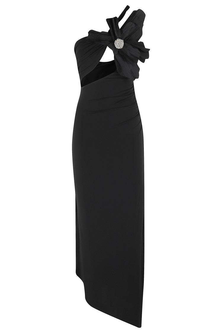 Amen One-Shoulder Black Dress