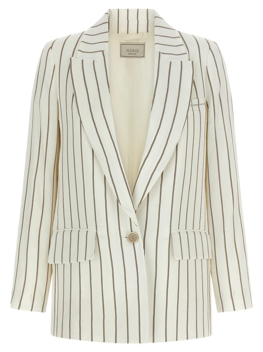 Peserico Pinstripe Twill Blazer