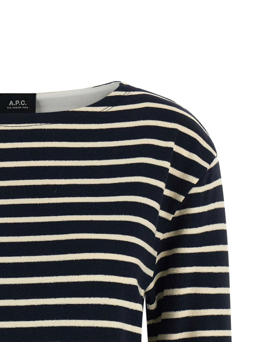 A.P.C. Navy And Off-White Striped Top