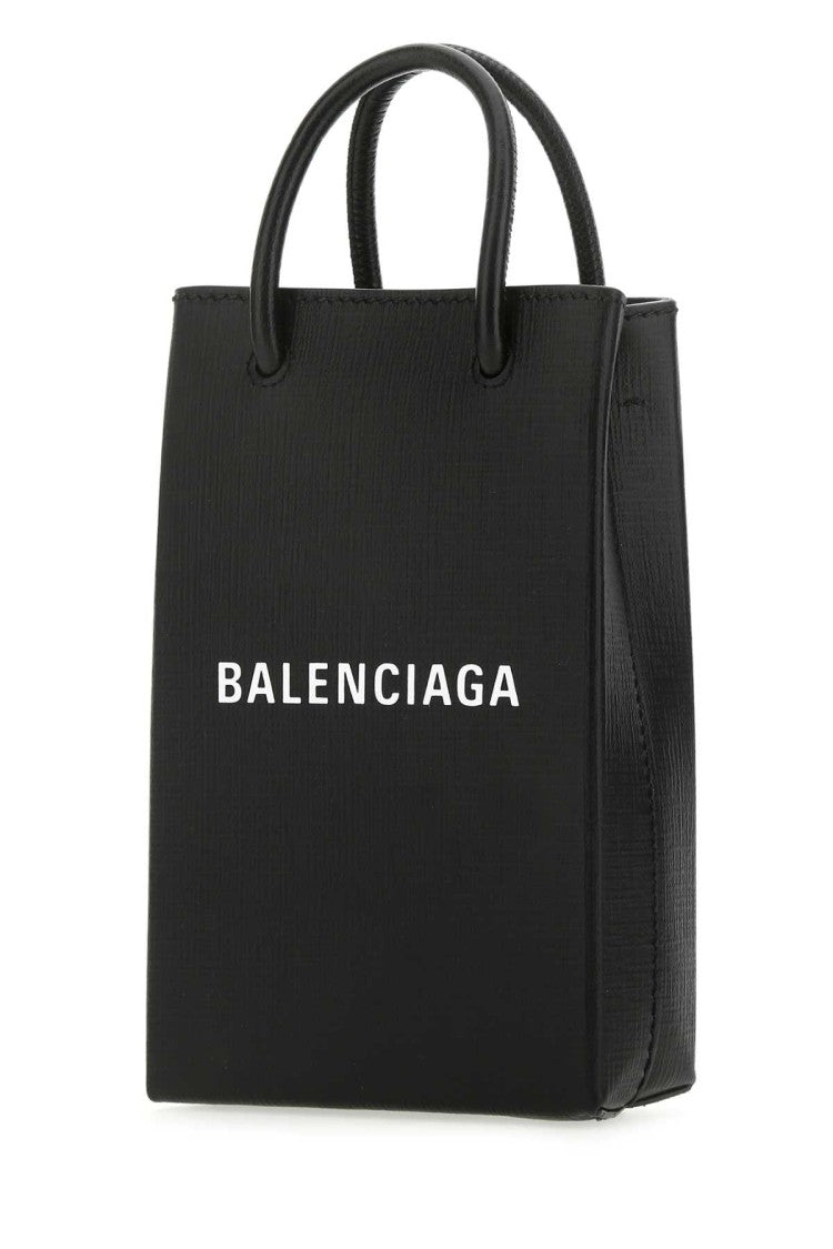 Balenciaga Black Leather Phone Case