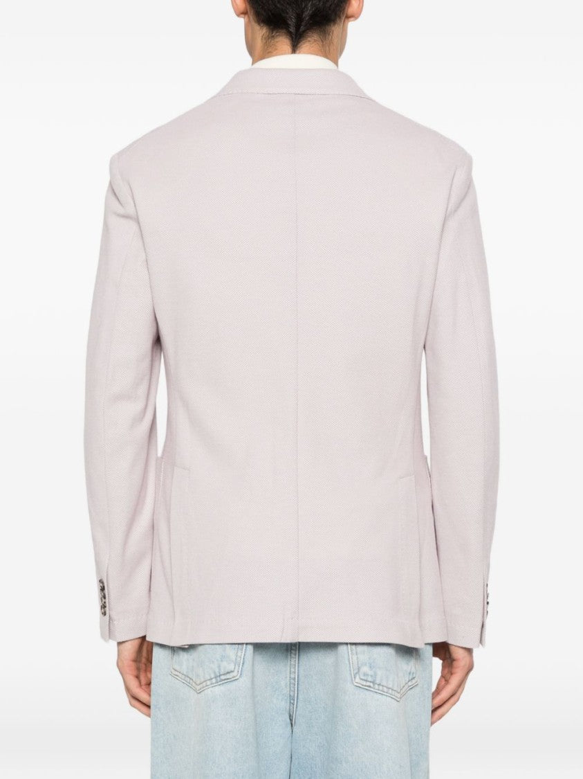 Manuel Ritz Single-Breasted Cotton Notch Lapels Jacket