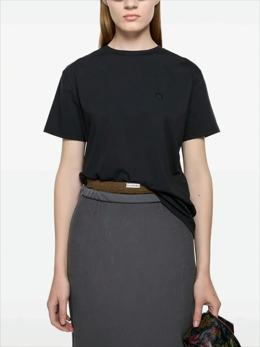 Acne Studios Short-Sleeved T-Shirt With Minimalistic Face Design