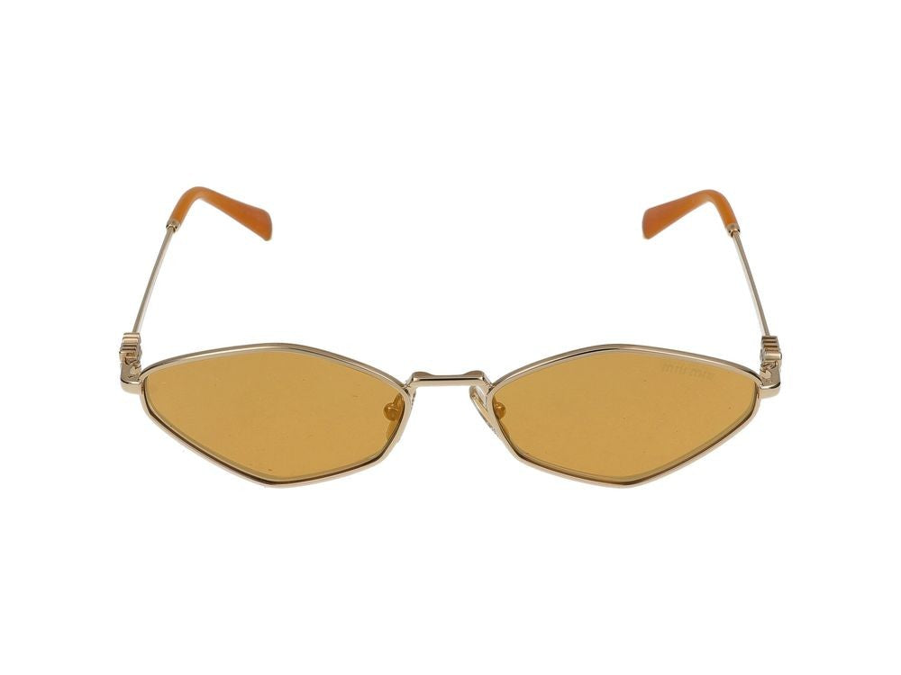 Miu Miu Gold Irregular Geometric Sunglasses