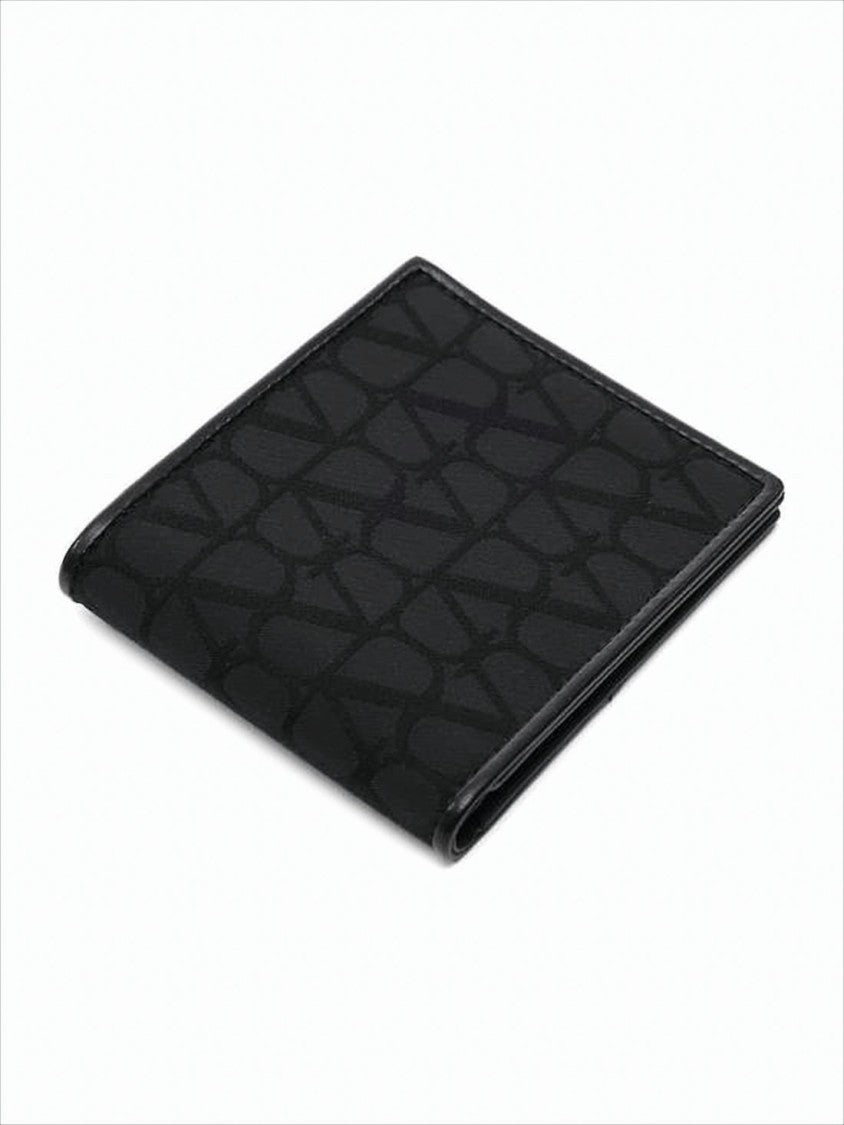 Valentino Garavani Bifold Wallet With Subtle Embossed Pattern