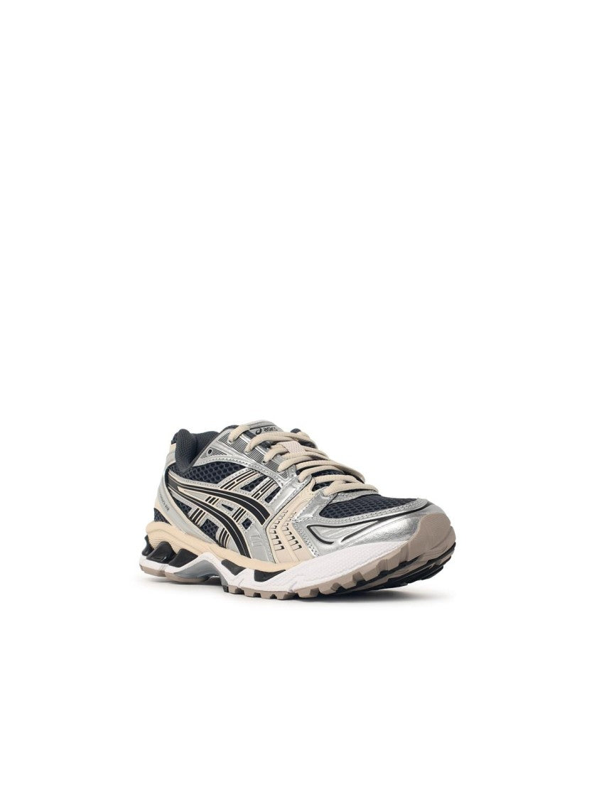 Asics Grey Tech Fabric Blend Sneakers With Contrasting Gel Inserts