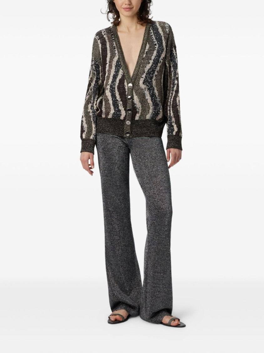 Missoni Lurex Jacquard Cardigan With Wave Pattern