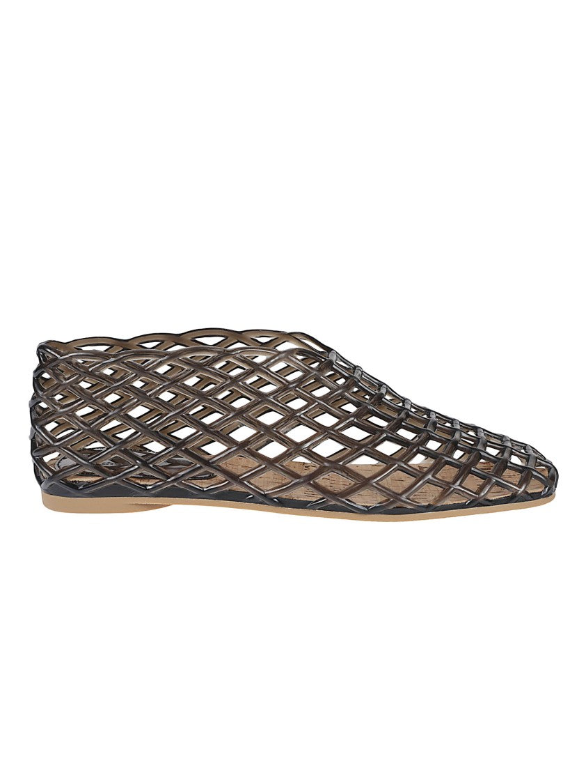 La Piscine Open Lattice Mesh Ballerina Flats