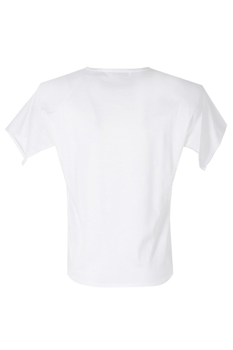 Iro White Amoria Padded Shoulder Straps Cotton T-Shirt