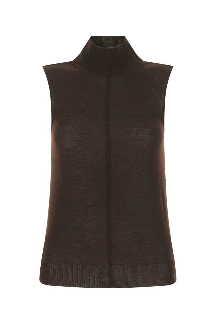 Amiri Chocolate Cashmere Top