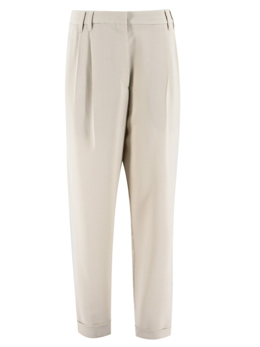 Brunello Cucinelli Beige Slouchy Trousers